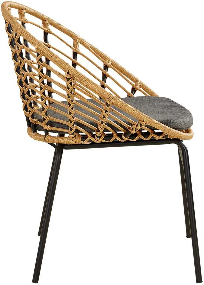 Lauko baldų komplektas Homestyle4U Sodo baldų komplektas, 68x77,5x55 cm, ruda, juoda
