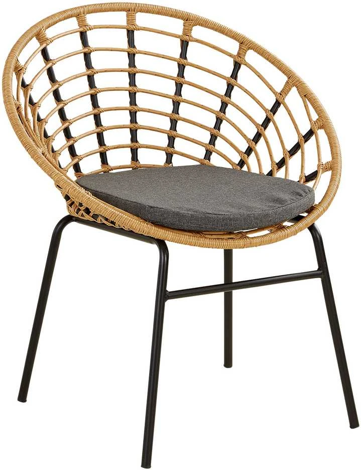 Lauko baldų komplektas Homestyle4U Sodo baldų komplektas, 68x77,5x55 cm, ruda, juoda