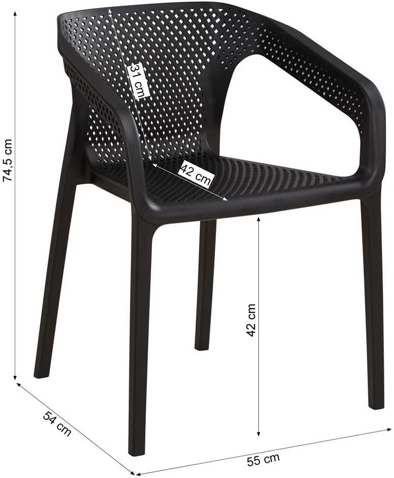 Lauko baldų komplektas Homestyle4U Sodo baldų komplektas, 154,5x74,5x54 cm, juoda