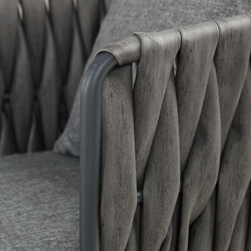 Lauko baldų komplektas Homestyle4U Sodo baldų komplektas, 163x70.5x61 cm, pilka