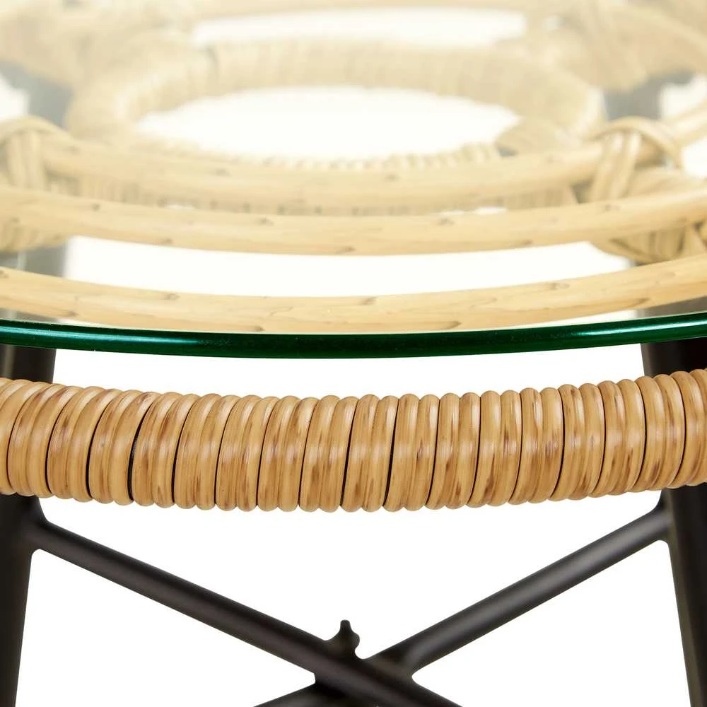 Lauko baldų komplektas Homestyle4U Sodo baldų komplektas, 68x77,5x55 cm, ruda, juoda
