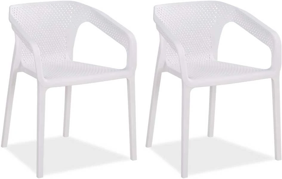 Lauko baldų komplektas Homestyle4U Sodo baldų komplektas, 55x74,5x54 cm, balta