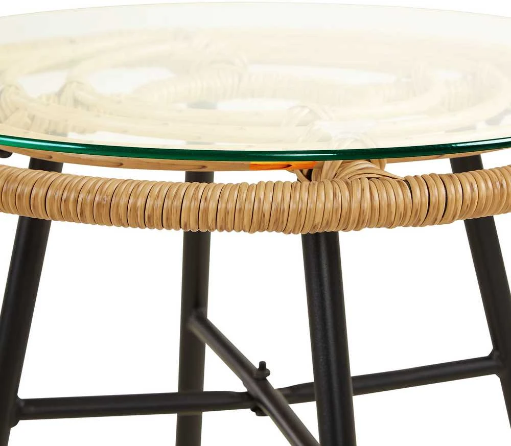 Lauko baldų komplektas Homestyle4U Sodo baldų komplektas, 68x77,5x55 cm, ruda, juoda