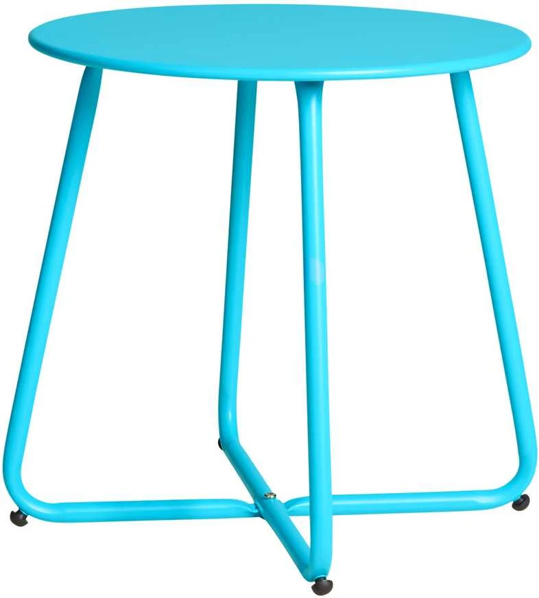 Homestyle4U Šoninis staliukas, 44.5x44.5x44.5 cm, mėlynas