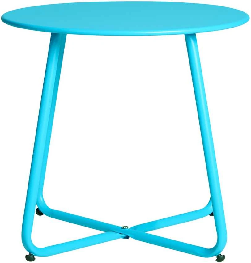 Homestyle4U Šoninis staliukas, 44.5x44.5x44.5 cm, mėlynas