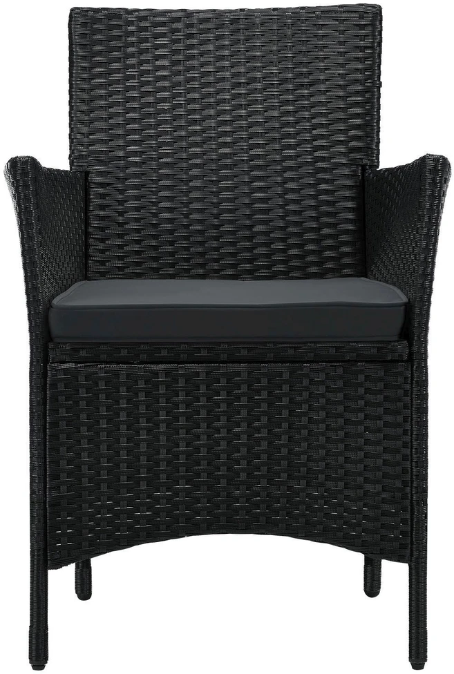 Lauko baldų komplektas Juskys Balkono baldų komplektas Homestar Bayamo 3 vnt. Stalas Ø60x73 cm Juoda/Tamsiai pilka