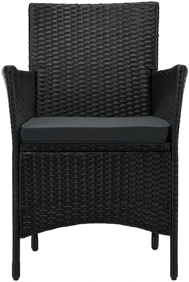 Lauko baldų komplektas Juskys Balkono baldų komplektas Homestar Bayamo 3 vnt. Stalas Ø60x73 cm Juoda/Tamsiai pilka