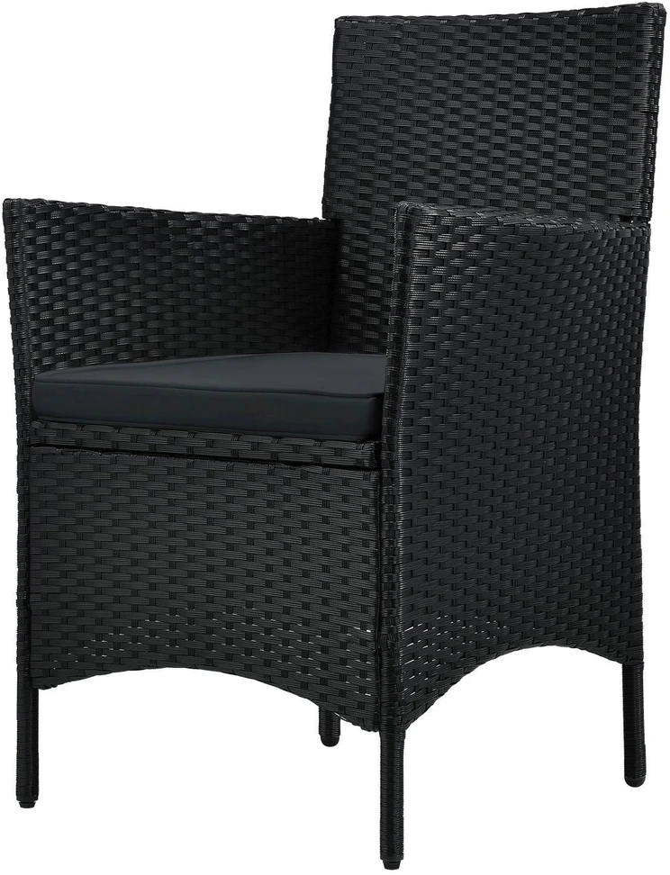 Lauko baldų komplektas Juskys Balkono baldų komplektas Homestar Bayamo 3 vnt. Stalas Ø60x73 cm Juoda/Tamsiai pilka