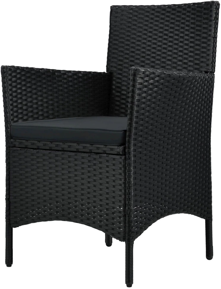 Lauko baldų komplektas Juskys Balkono baldų komplektas Homestar Bayamo 3 vnt. Stalas Ø60x73 cm Juoda/Tamsiai pilka