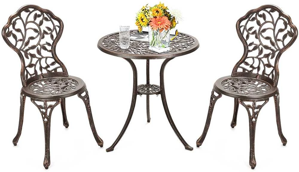 Lauko baldų komplektas Promotions Bistro komplektas, liejamas aliuminis, 59.9x65x85.3 cm, senovinė vario spalva