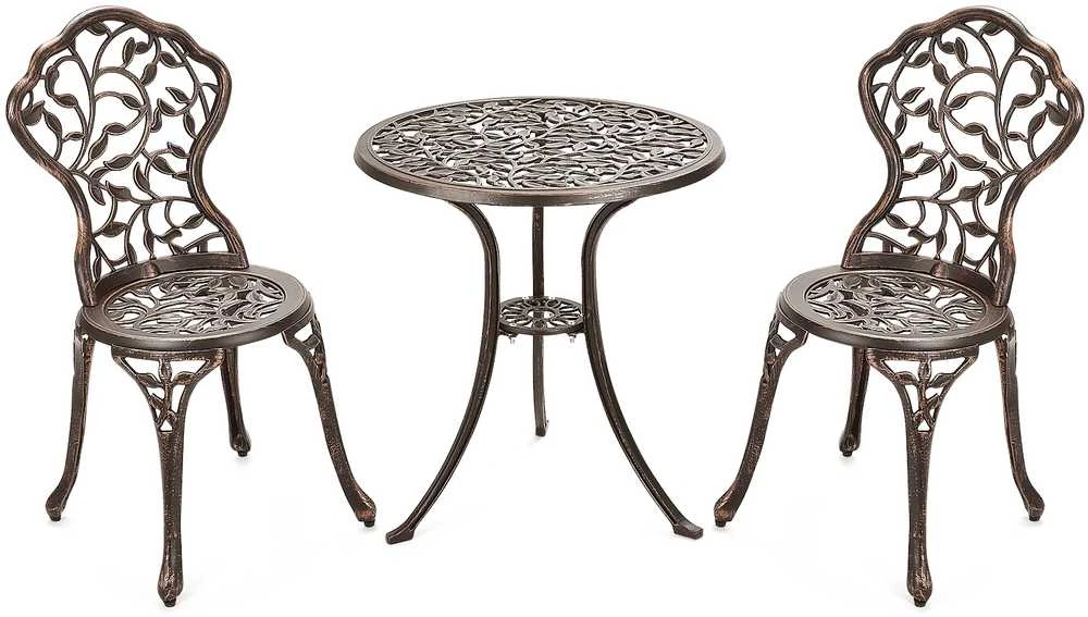 Lauko baldų komplektas Promotions Bistro komplektas, liejamas aliuminis, 59.9x65x85.3 cm, senovinė vario spalva