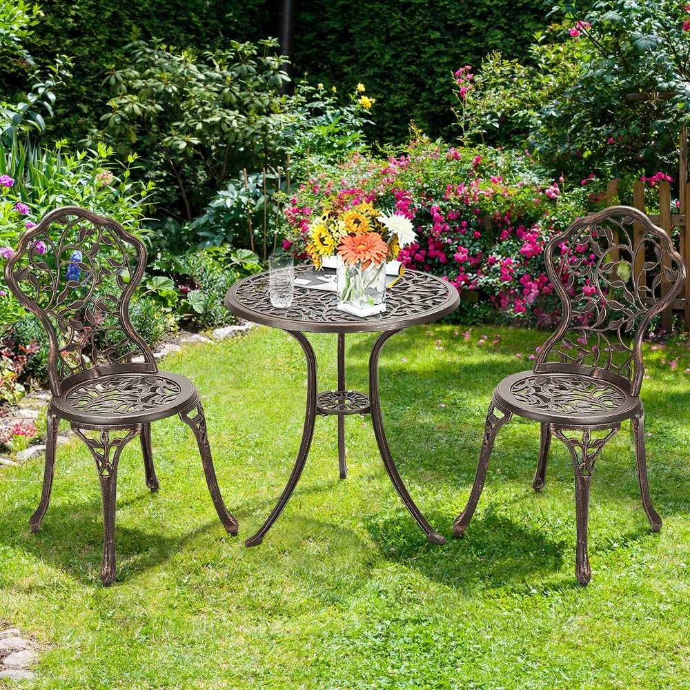 Lauko baldų komplektas Promotions Bistro komplektas, liejamas aliuminis, 59.9x65x85.3 cm, senovinė vario spalva