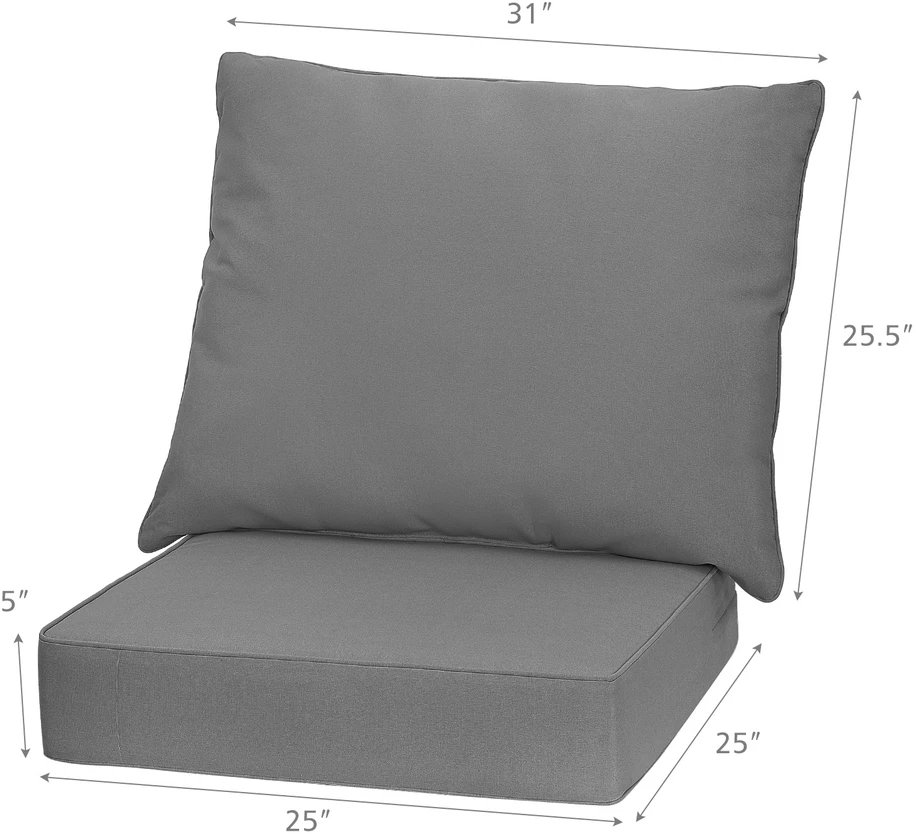 Lauko baldų komplektas Promotions Kėdės pagalvių rinkinys 2 vnt. 64x64x15 cm ir 80x65x18 cm baltos