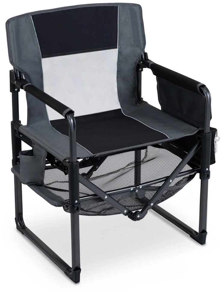 Lauko baldų komplektas Promotions Kempingo kėdė 68,5x55x90 cm juoda/pilka