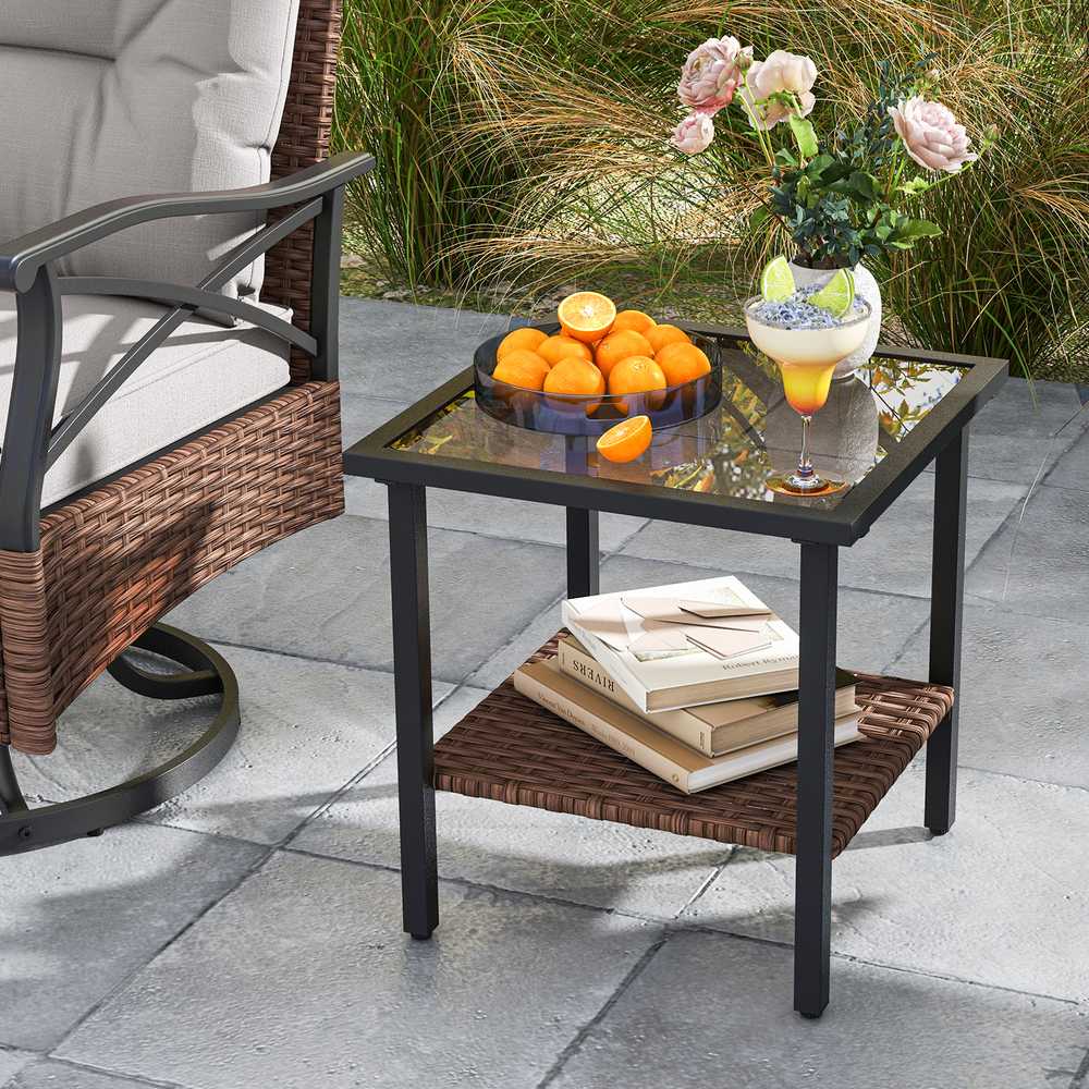 Lauko baldų komplektas Promotions Lauko sukiojamas supamas krėslų komplektas, 74.9x64.8x83.8 cm, rudos spalvos