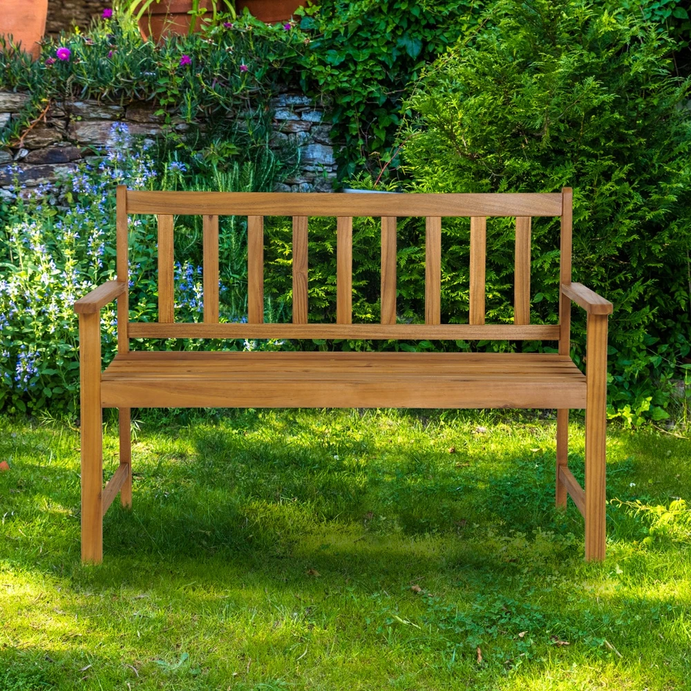 Lauko baldų komplektas Promotions Lauko suoliukas 2 asmenims 122x56x86 cm natūralus