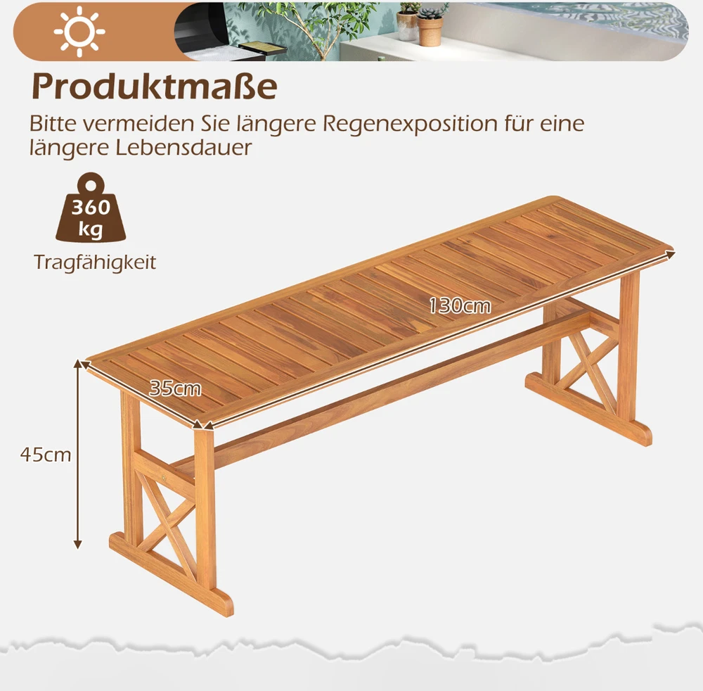 Lauko baldų komplektas Promotions Lauko suoliukų komplektas 35x130x45 cm Natūrali akacijos mediena