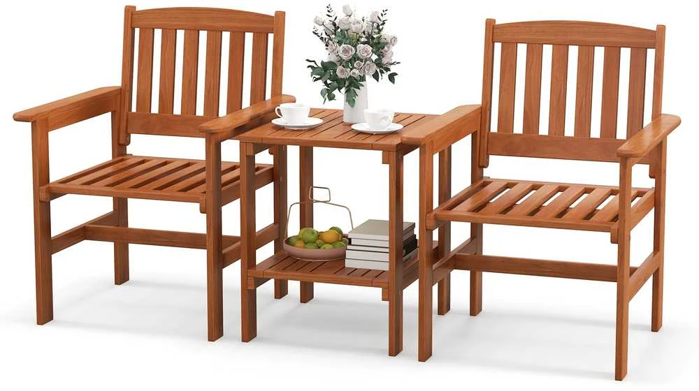 Lauko baldų komplektas Promotions Lauko bistro komplektas, 62.2x59.7x87.6 cm kėdė, 45.7x53.3x58.4 cm stalas, natūralus