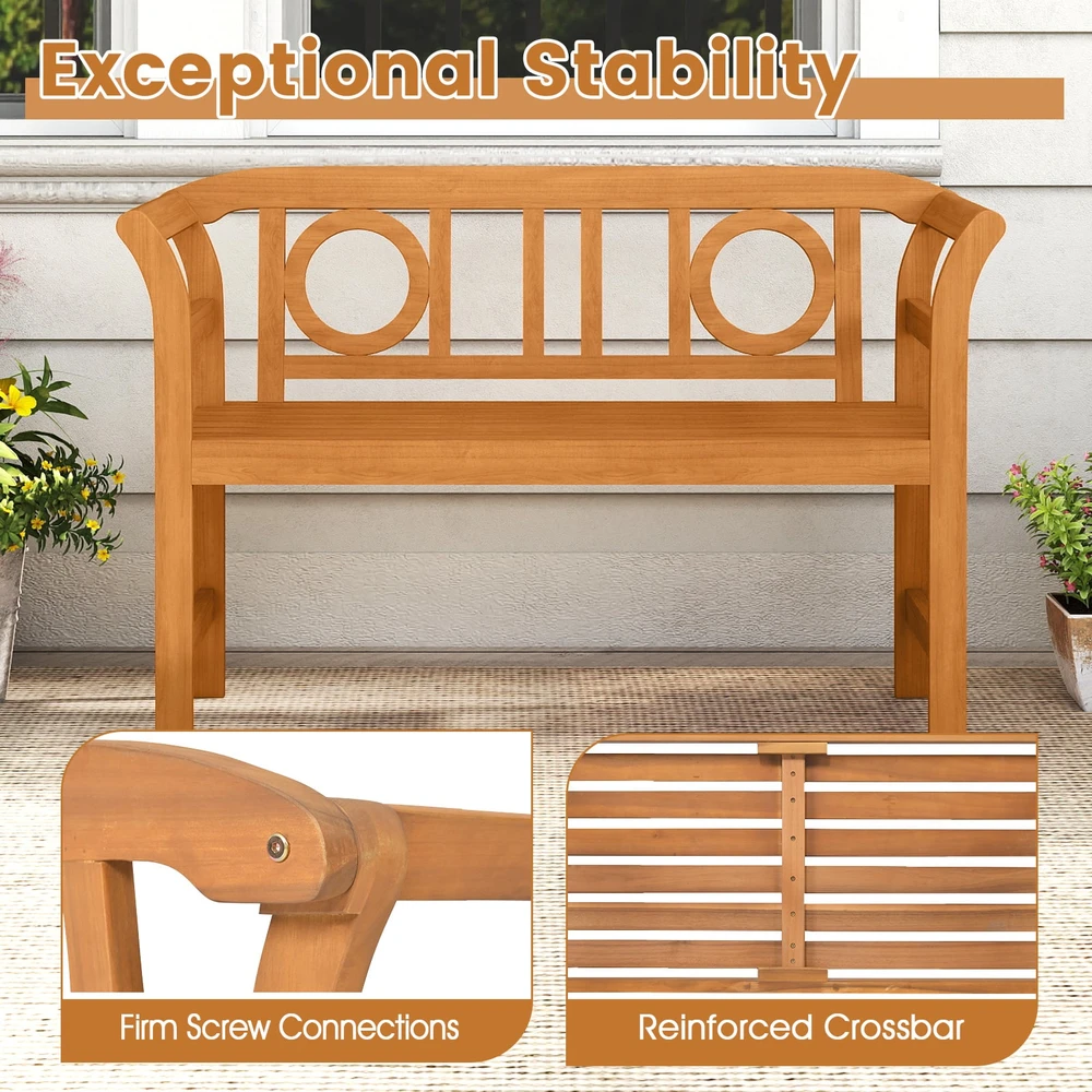 Lauko baldų komplektas Promotions Lauko dvivietė sofa 119.4x50.8x78.7 cm natūrali akacijos mediena