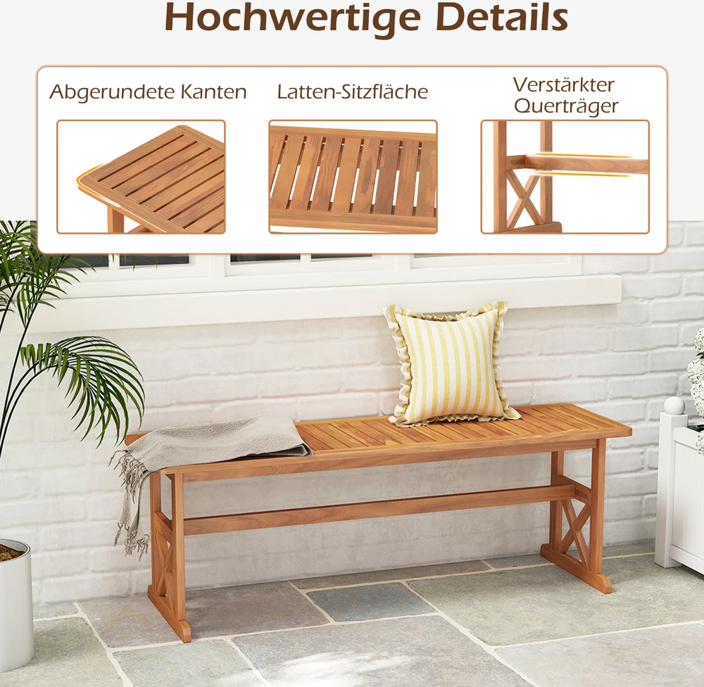 Lauko baldų komplektas Promotions Lauko suoliukų komplektas 35x130x45 cm Natūrali akacijos mediena