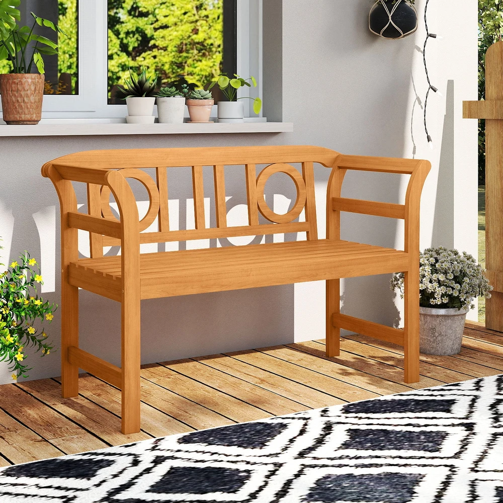 Lauko baldų komplektas Promotions Lauko dvivietė sofa 119.4x50.8x78.7 cm natūrali akacijos mediena