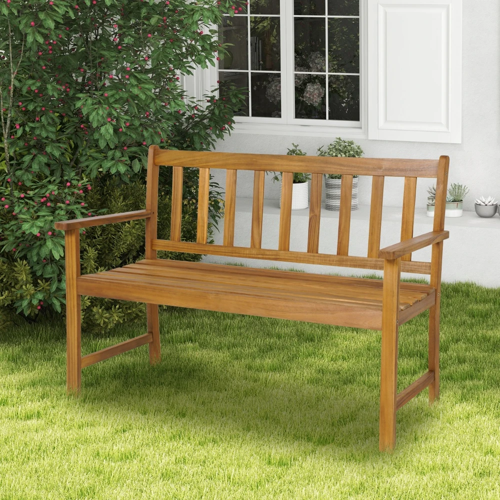 Lauko baldų komplektas Promotions Lauko suoliukas 2 asmenims 122x56x86 cm natūralus