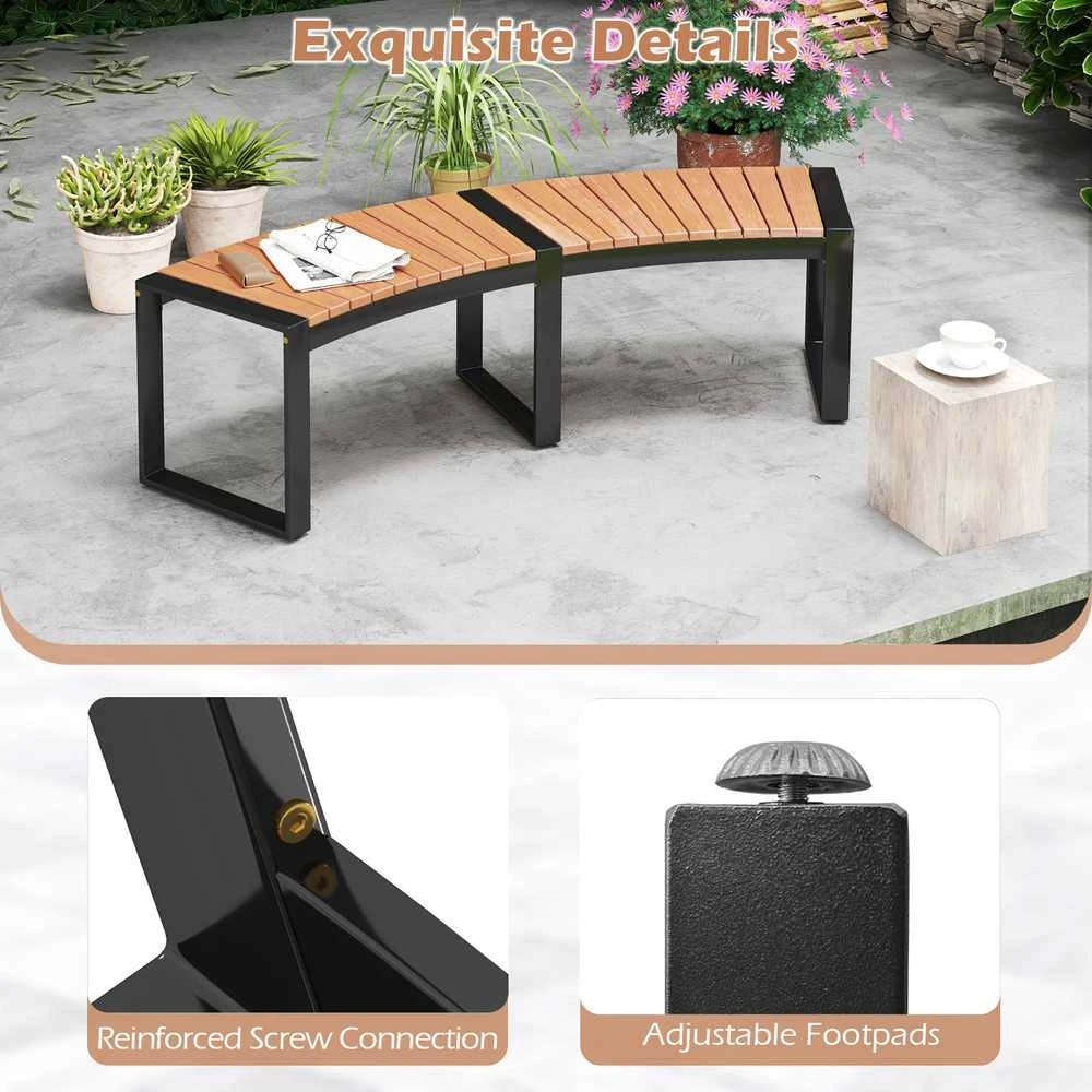 Promotions Lauko suoliukas, išlenktas, 146x58.4x45.7 cm, geltonas ir juodas