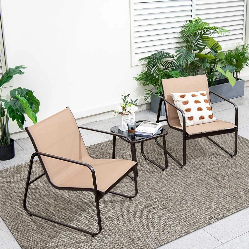 Promotions Lauko baldų komplektas, 3 dalių, 77x61x75 cm, rudas