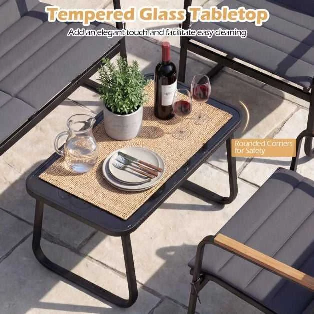 Lauko baldų komplektas Promotions Sodo baldų komplektas, 75x44x41 cm, pilka, metalinis lauko poilsio baldas
