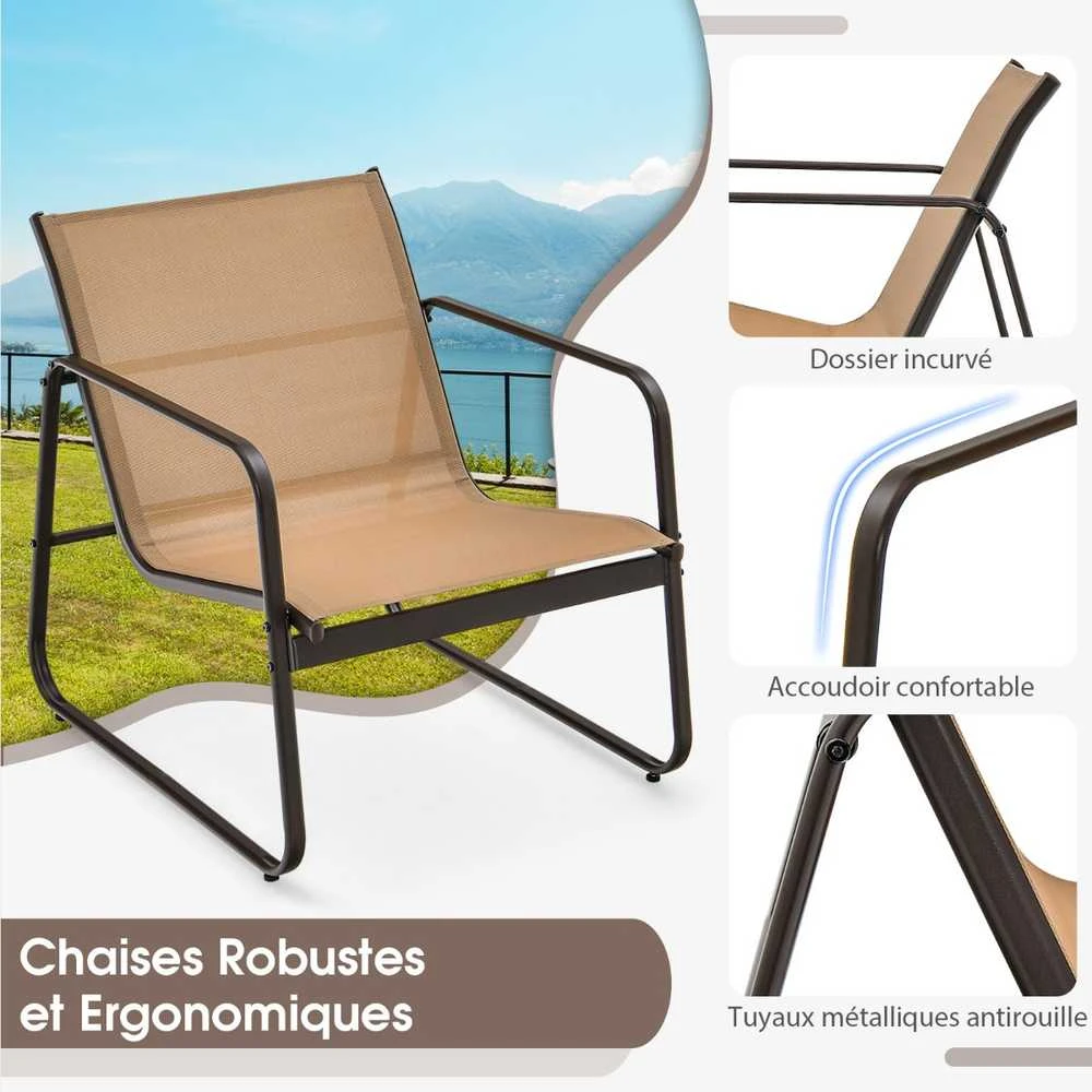 Promotions Lauko baldų komplektas, 3 dalių, 77x61x75 cm, rudas