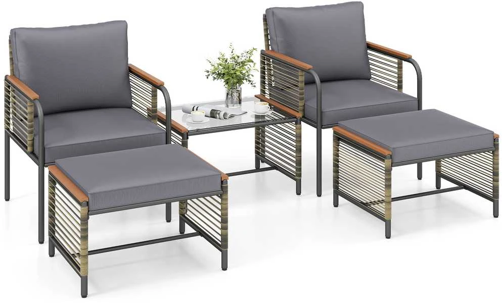 Lauko baldų komplektas Promotions Sodo baldų komplektas, 64x62x79 cm, pilka, ratanas