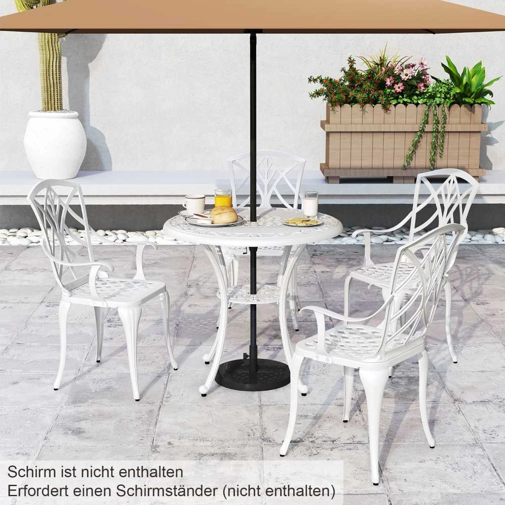 Lauko baldų komplektas Promotions Sodo baldų komplektas, liejinių aliuminis, 80x73 cm, baltas