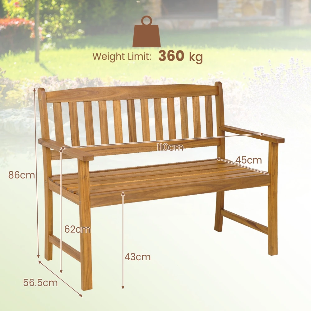 Lauko baldų komplektas Promotions Sodo suoliukas dviem 122x56x86 cm natūralios spalvos