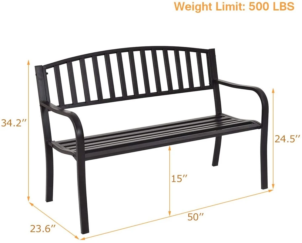 Lauko baldų komplektas Promotions Sodo suoliukas 127x60x87 cm juodas