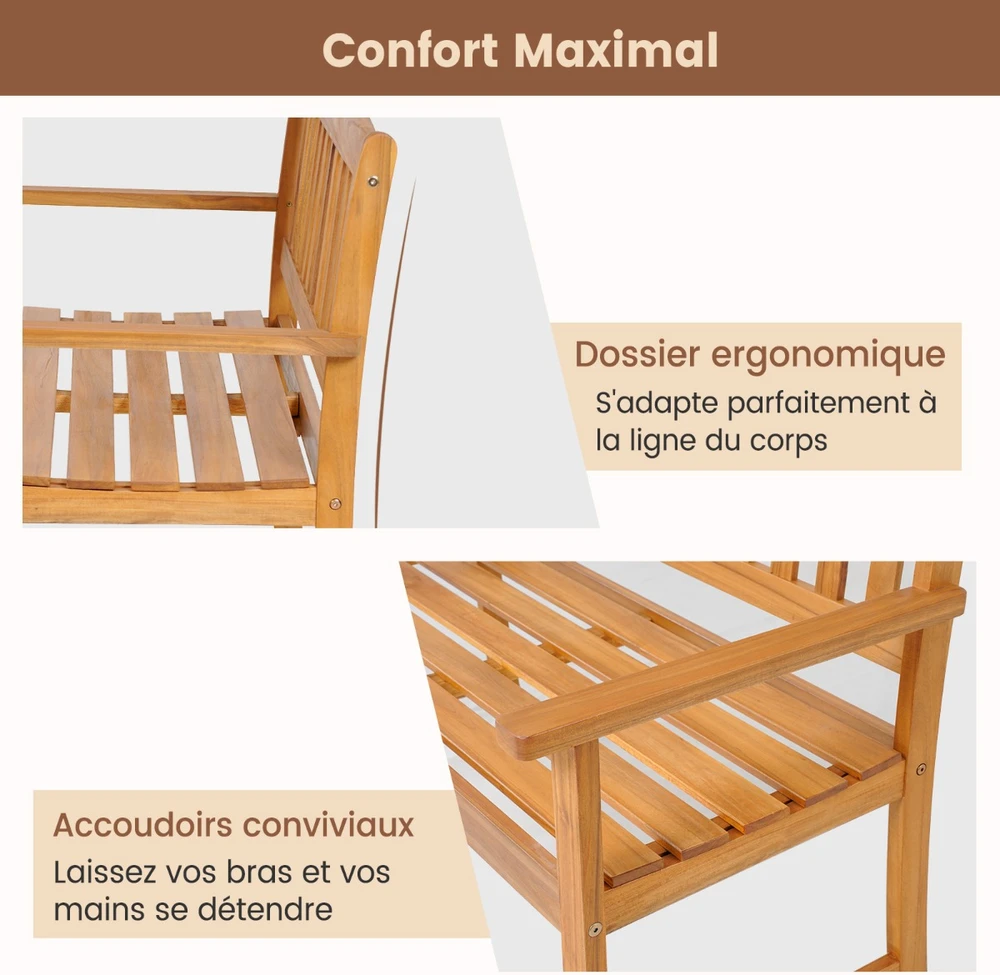 Lauko baldų komplektas Promotions Sodo suoliukas dviem 122x56x86 cm natūralios spalvos