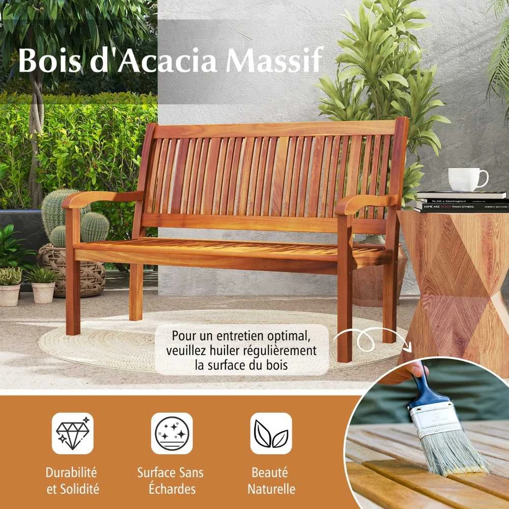 Lauko baldų komplektas Promotions Sodo suoliukas, medinis, 126x63x91 cm, rudas