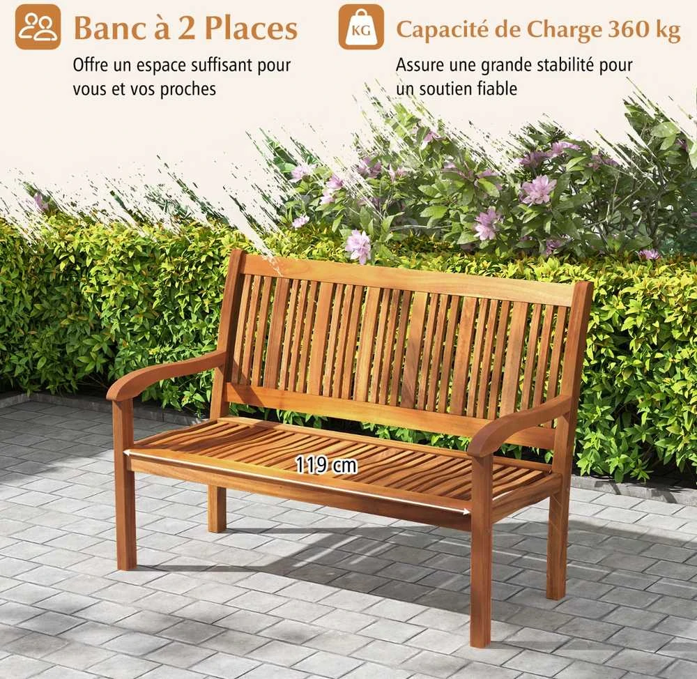 Lauko baldų komplektas Promotions Sodo suoliukas, medinis, 126x63x91 cm, rudas