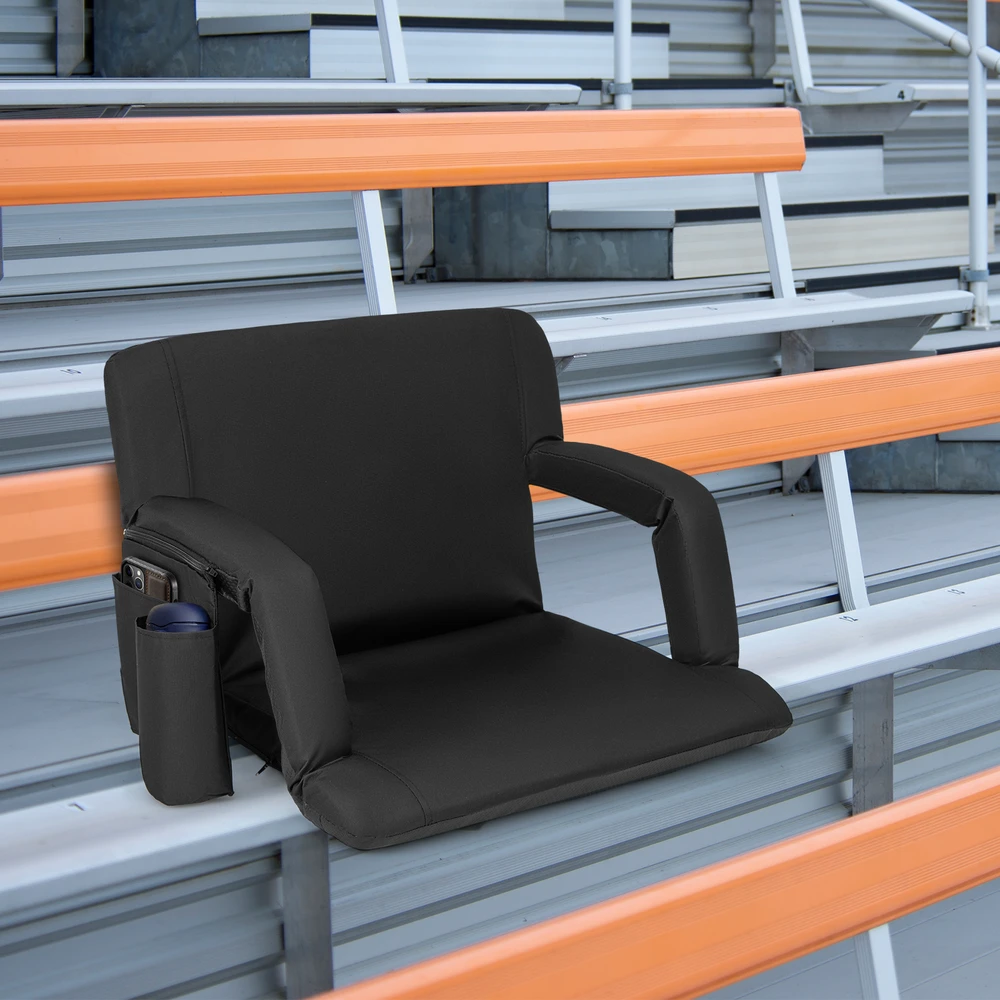 Lauko baldų komplektas Promotions Stadiono sėdynė su nugaros atrama 62,2x50,8x44,5 cm juoda