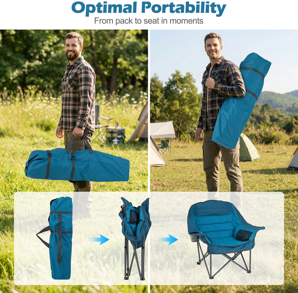 Lauko baldų komplektas Promotions Stovyklavimo kėdė 72x104x93 cm mėlyna