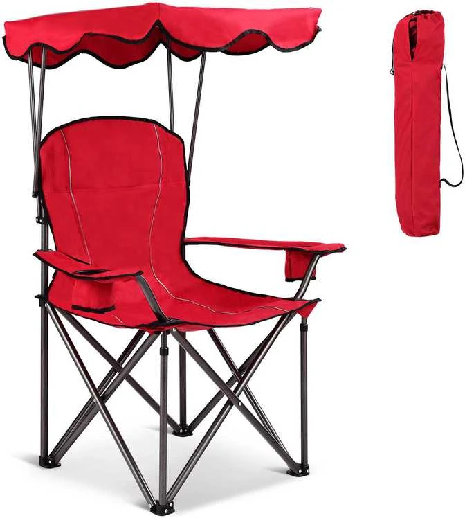 Promotions Sulankstomas paplūdimio krėslas su stogeliu, 96,5x67,3x129,5 cm, mėlynas