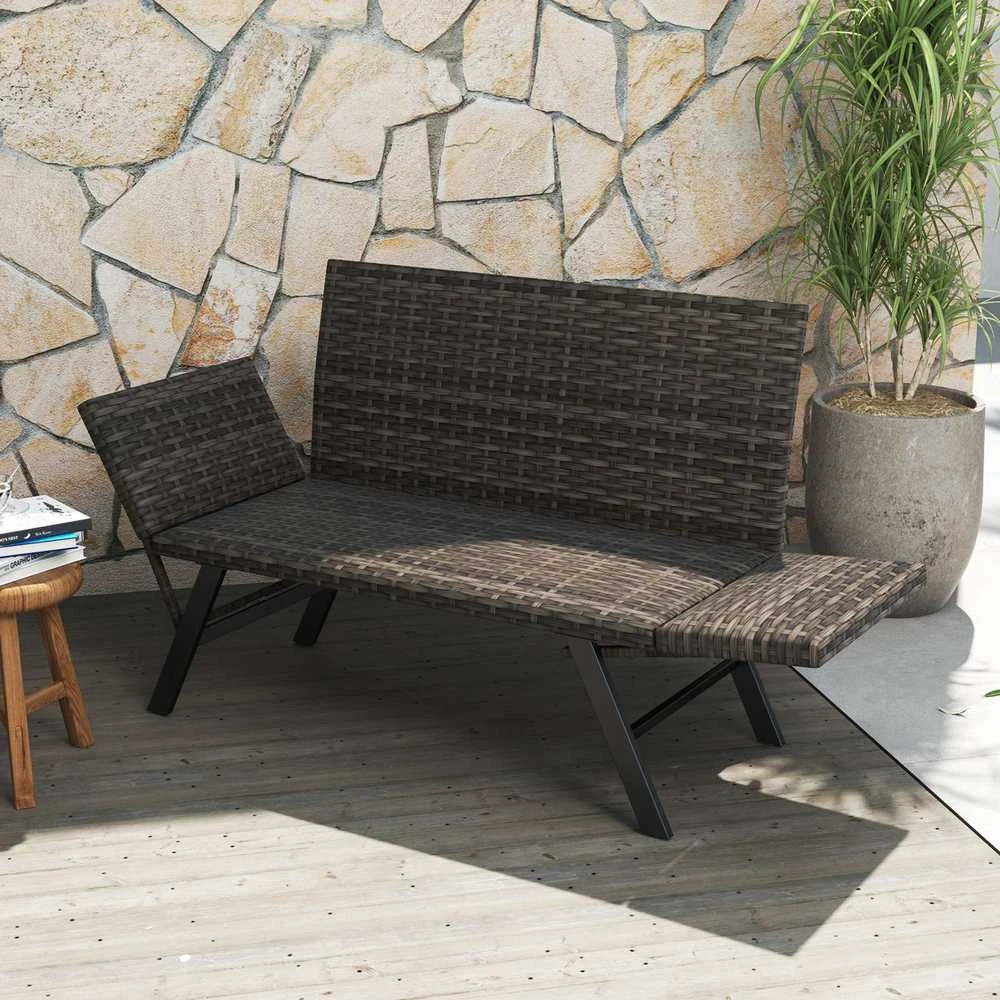 Promotions Sulankstomas terasos dvivietis fotelis, 59x178x89 cm, pilkas