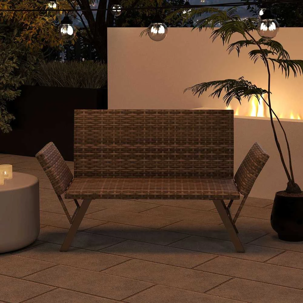 Promotions Sulankstomas terasos dvivietis fotelis, 59x178x89 cm, pilkas