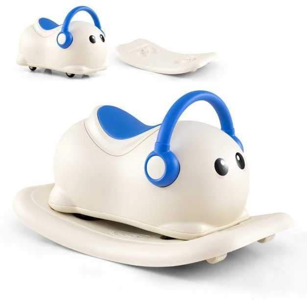 Promotions Supamas arkliukas, 3-in-1 vaikų sėdimas žaislas, 64x34x36 cm, balta mėlyna