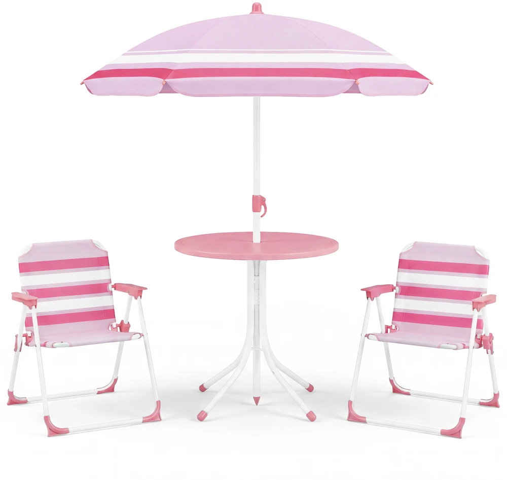 Lauko baldų komplektas Promotions Vaikiškų sodo baldų komplektas 4 vnt Stalas 50x50x51 cm Kėdės 39x37x50 cm Raudona