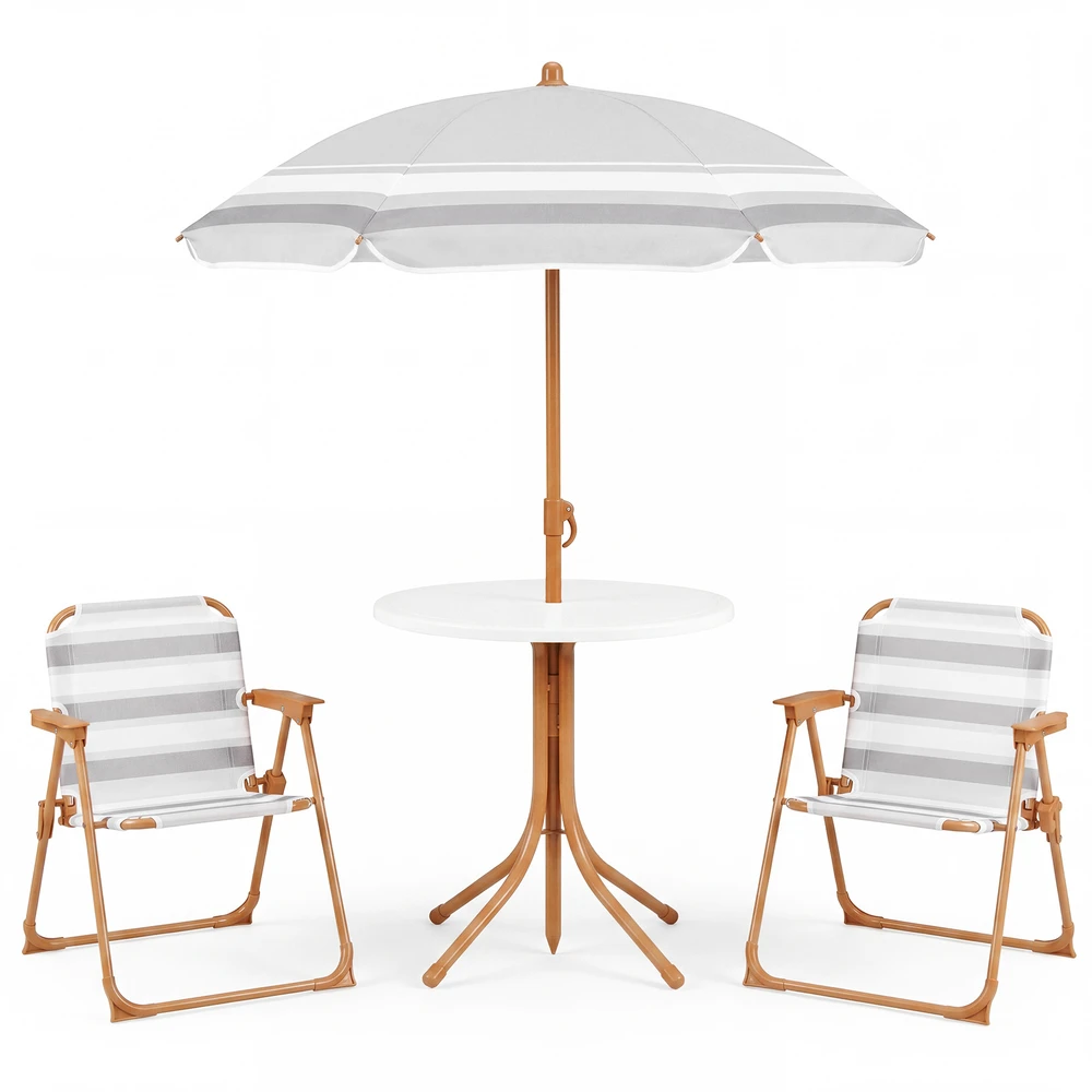 Lauko baldų komplektas Promotions Vaikiškų sodo baldų komplektas 4 vnt Stalas 50x50x51 cm Natūralus