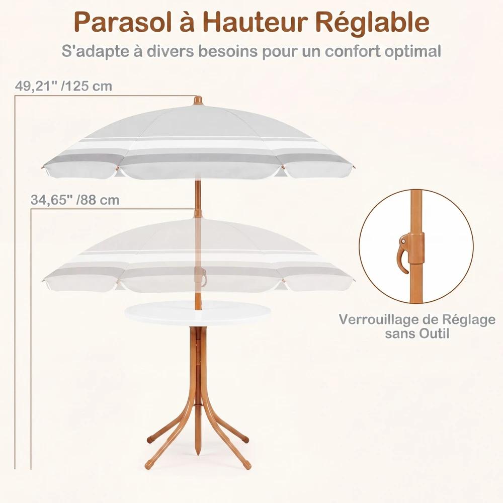 Lauko baldų komplektas Promotions Vaikiškų sodo baldų komplektas 4 vnt Stalas 50x50x51 cm Natūralus