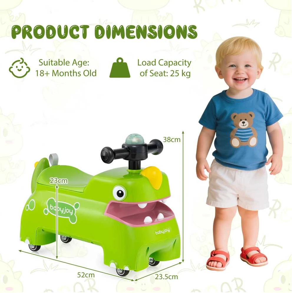 Promotions Važiuojamas žaislas, dinozauro dizainas, žalia