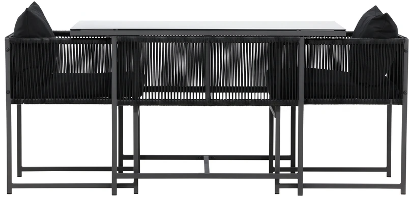 Lauko baldų komplektas Venture Design Balkono valgomojo komplektas Noto juodas