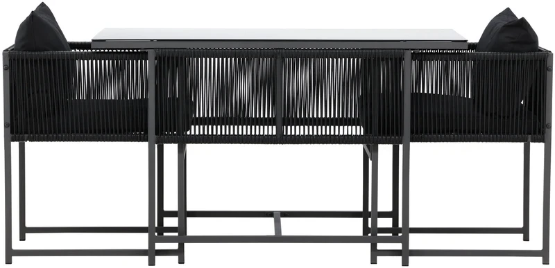 Lauko baldų komplektas Venture Design Balkono valgomojo komplektas Noto juodas