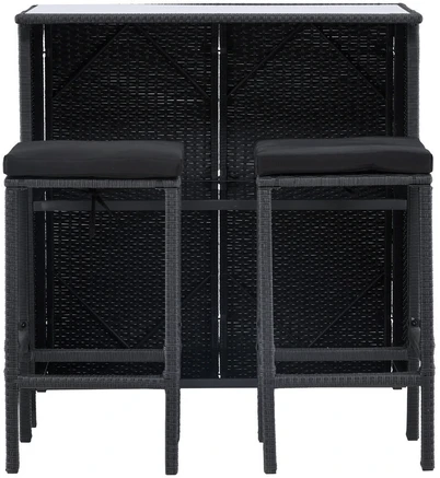Lauko baldų komplektas Venture Design Baro komplektas, Kėdė: 40x40x70 cm, Stalas: 100x60x105 cm, Juodas